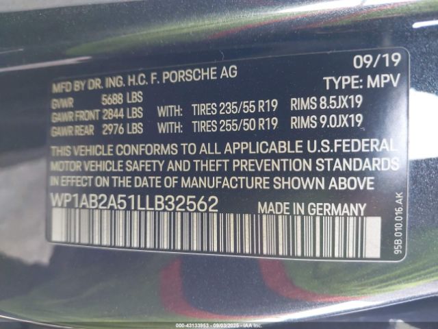 2020 PORSCHE MACAN WP1AB2A51LLB32562 Photo 8