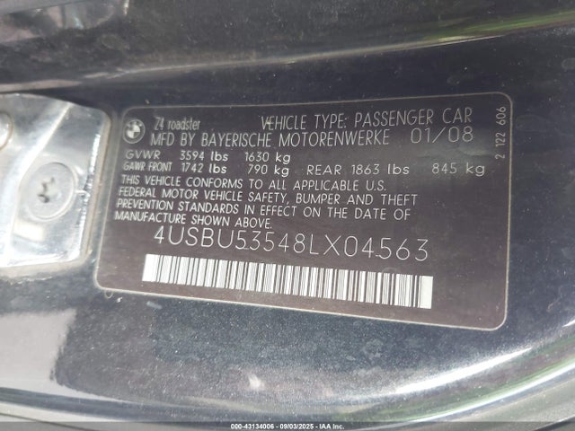 2008 BMW Z4 4USBU53548LX04563 Photo 8