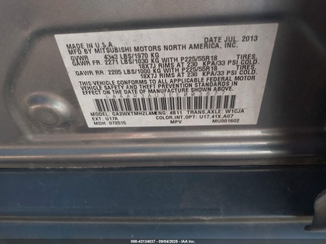 2014 MITSUBISHI OUTLANDER SPORT 4A4AR3AU3EE003877 Photo 8