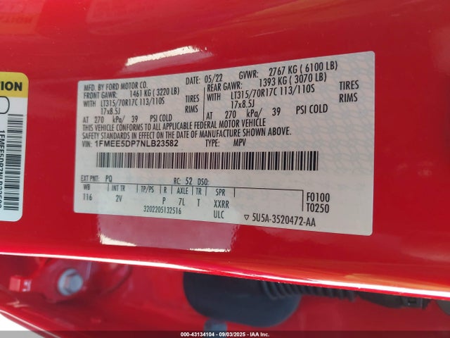 Ford ecoboost 2022 1FMEE5DP7NLB23582 Image 9