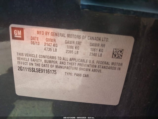 Chevrolet lkw 2014 2G1115SL5E9116175 Image 9
