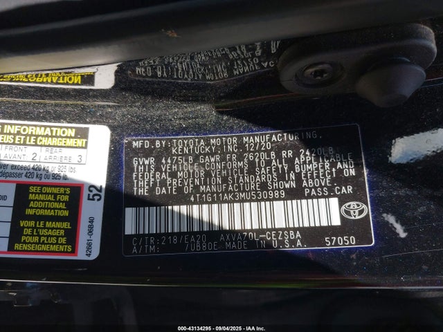 4T1G11AK3MU530989 Toyota a25a-fks