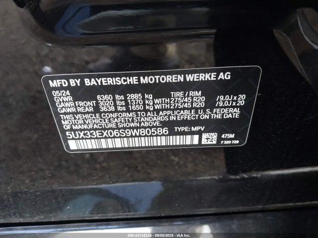 5UX33EX06S9W80586 BMW 2025