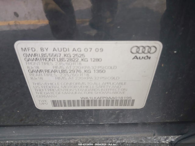 2010 AUDI Q5 WA1LKAFP9AA018195 Photo 8