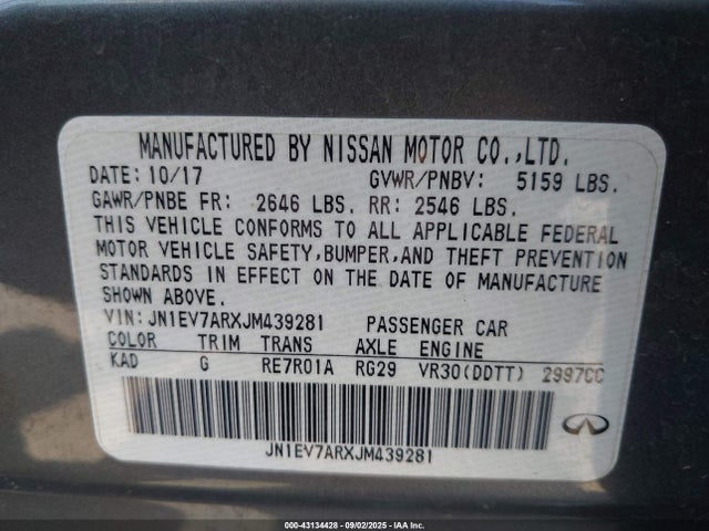 Infiniti Q50 2018 JN1EV7ARXJM439281 Image 9
