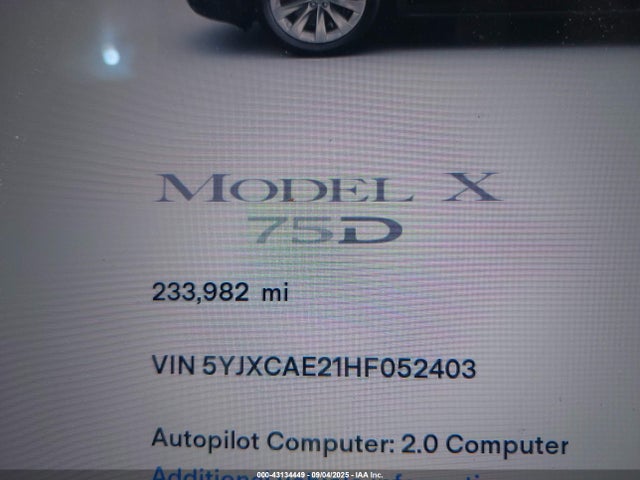 2017 TESLA MODEL X 5YJXCAE21HF052403 Photo 6