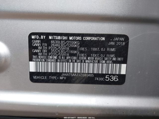 2018 MITSUBISHI ECLIPSE CROSS JA4AT5AA7JZ040485 Photo 8