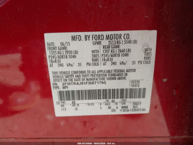 2015 FORD EDGE 2FMTK4J91FBB71760 Photo 8