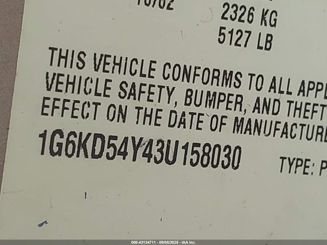 2003 CADILLAC DEVILLE 1G6KD54Y43U158030 Photo 8