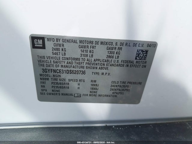 2013 CADILLAC SRX 3GYFNCE31DS620736 Photo 8