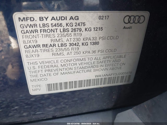 2018 AUDI Q5 WA1ANAFY3J2005878 Photo 8
