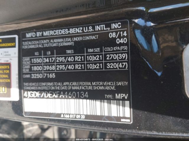 2015 MERCEDES-BENZ GL 550 4JGDF7DEXFA460134 Photo 8