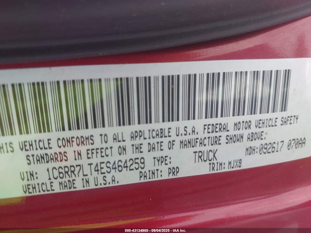 RAM 1500 2014 1C6RR7LT4ES464259 Image 9