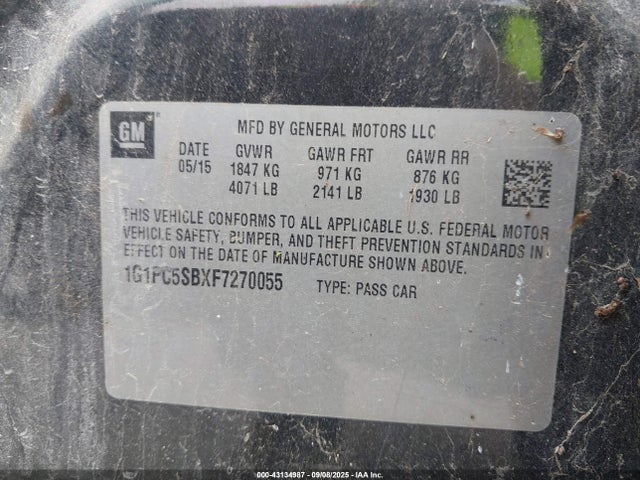 Chevrolet LUV 2015 1G1PC5SBXF7270055 Image 9