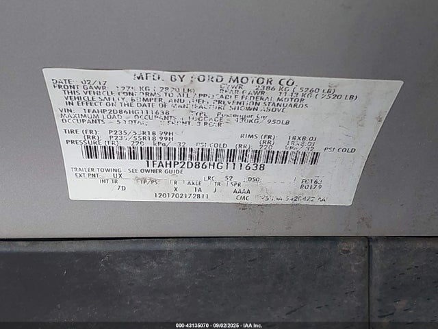Ford 3.5l ti-vct 2017 1FAHP2D86HG111638 Image 9