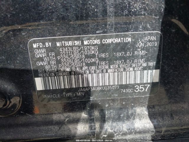 2019 MITSUBISHI OUTLANDER SPORT JA4AP3AU8KU035071 Photo 8