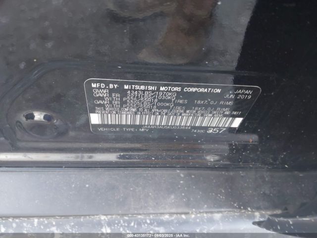 2019 MITSUBISHI OUTLANDER SPORT JA4AR3AU5KU033644 Photo 8