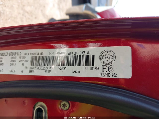 43135340 :رقم المزاد ، 1C6RR7FGXES251573 vin ، 2014 Ram 1500 St مزاد بيع