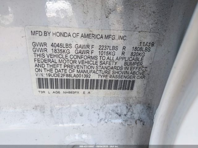 2020 ACURA ILX 19UDE2F88LA001392 Photo 8