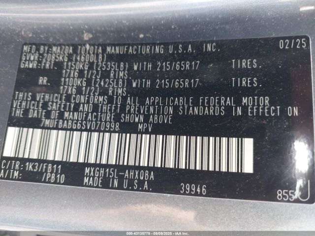 2025 TOYOTA COROLLA CROSS HYBRID 7MUFBABG6SV070998 Photo 8