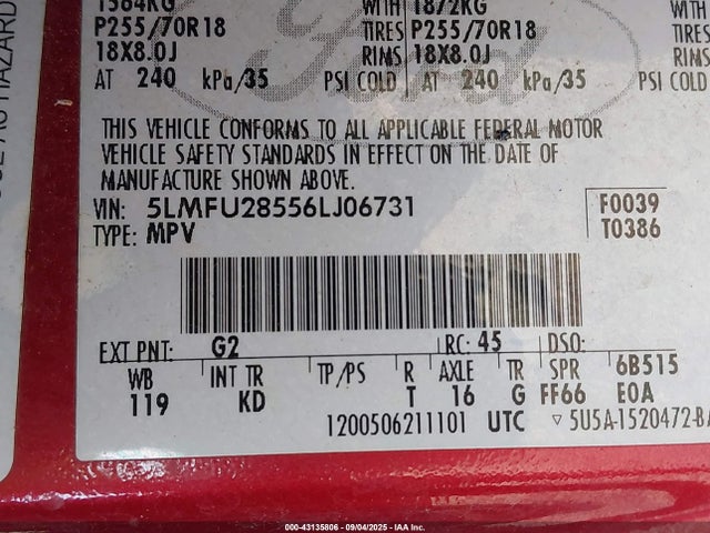 2006 LINCOLN NAVIGATOR 5LMFU28556LJ06731 Photo 8