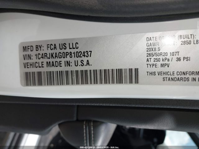 2023 JEEP GRAND CHEROKEE L 1C4RJKAG0P8102437 Photo 8