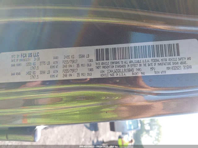 1C4HJWDG6JL919849 Jeep 2018