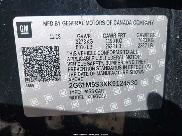 2019 CADILLAC XTS 2G61M5S3XK9124530 Photo 8