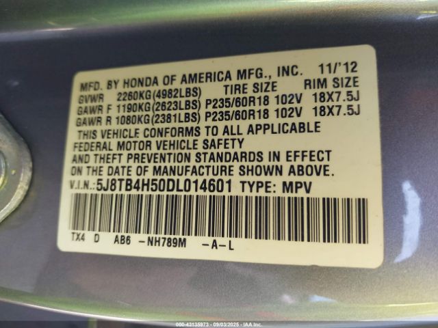 2013 ACURA RDX 5J8TB4H50DL014601 Photo 8