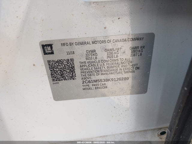 2019 CADILLAC XTS 2G61M5S38K9126289 Photo 8