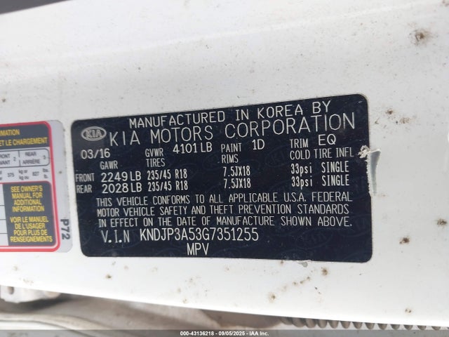 KIA dohc gdi nu 2016 KNDJP3A53G7351255 Image 9