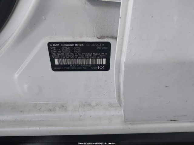 2019 MITSUBISHI MIRAGE G4 ML32F3FJ0KHF16085 Photo 8