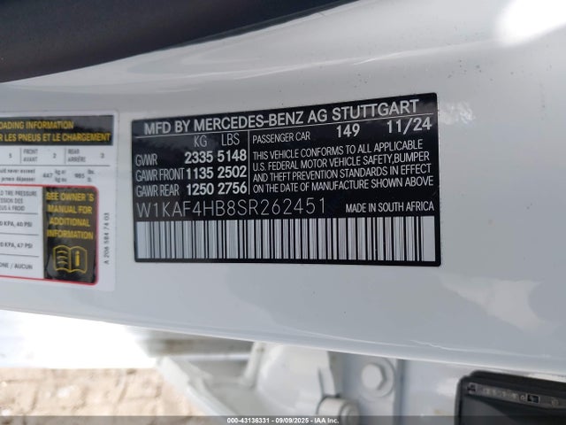 W1KAF4HB8SR262451 Mercedes-Benz m254