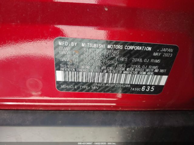 2023 MITSUBISHI OUTLANDER JA4J3UA88PZ056288 Photo 8