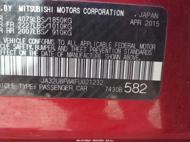 2015 MITSUBISHI LANCER JA32U8FW4FU021232 Photo 8