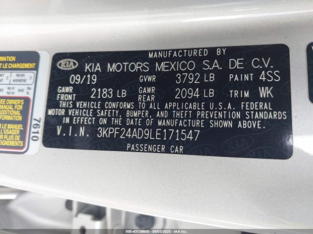 2020 KIA FORTE 3KPF24AD9LE171547 Photo 8