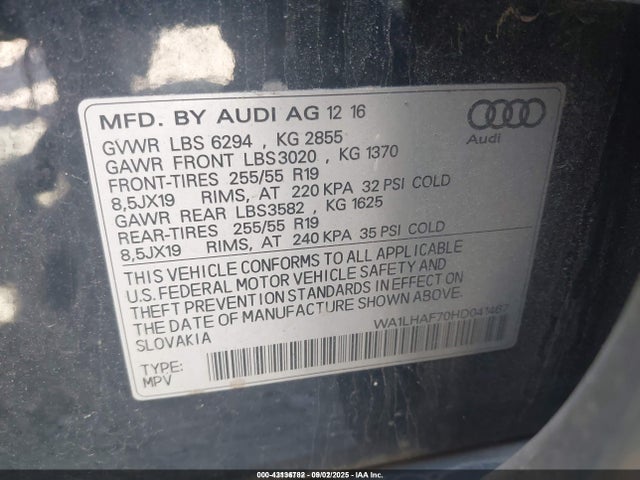 2017 AUDI Q7 WA1LHAF70HD041467 Photo 8