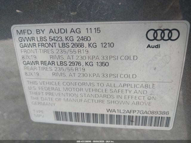 2016 AUDI Q5 WA1L2AFP7GA089386 Photo 8