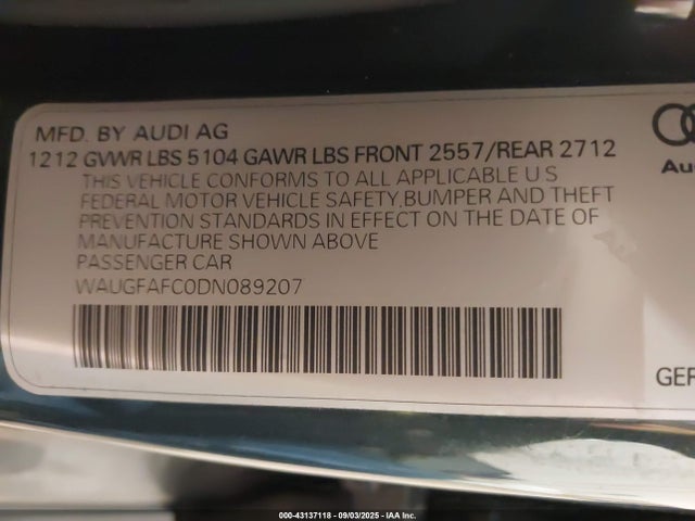 2013 AUDI A6 WAUGFAFC0DN089207 Photo 8