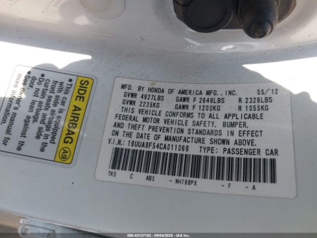 2012 ACURA TL 19UUA9F54CA011069 Photo 8