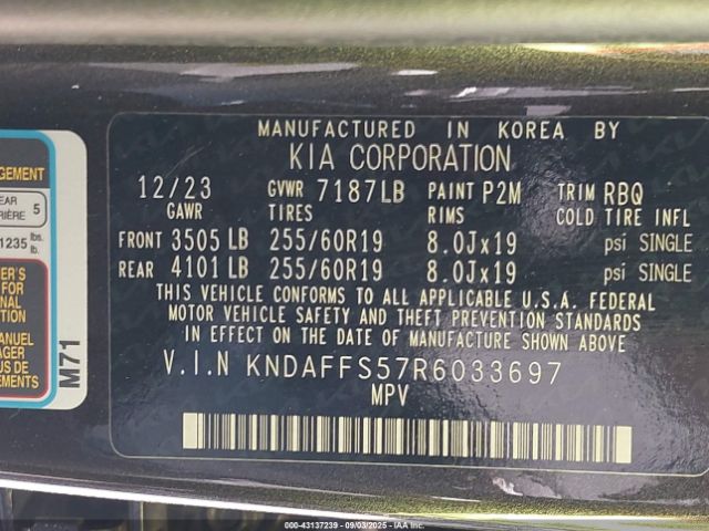 2024 KIA EV9 KNDAFFS57R6033697 Photo 8