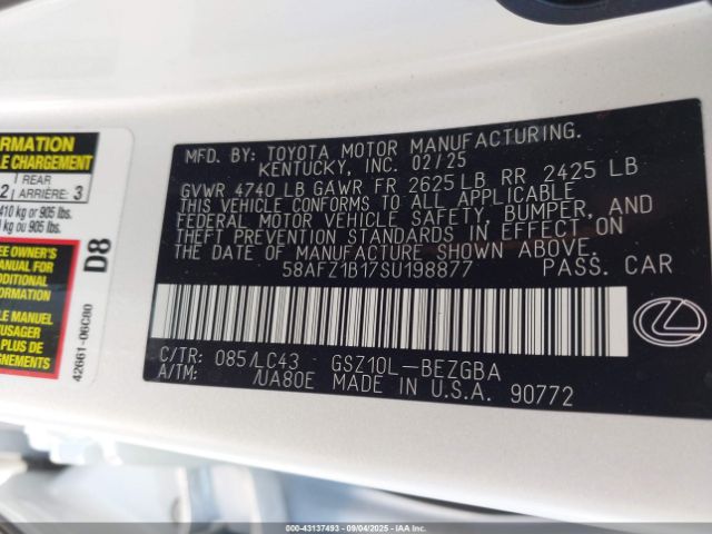 2025 LEXUS ES 350 58AFZ1B17SU198877 Photo 8