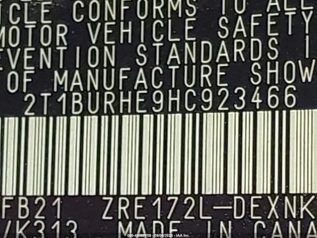 2017 TOYOTA COROLLA 2T1BURHE9HC923466 Photo 8