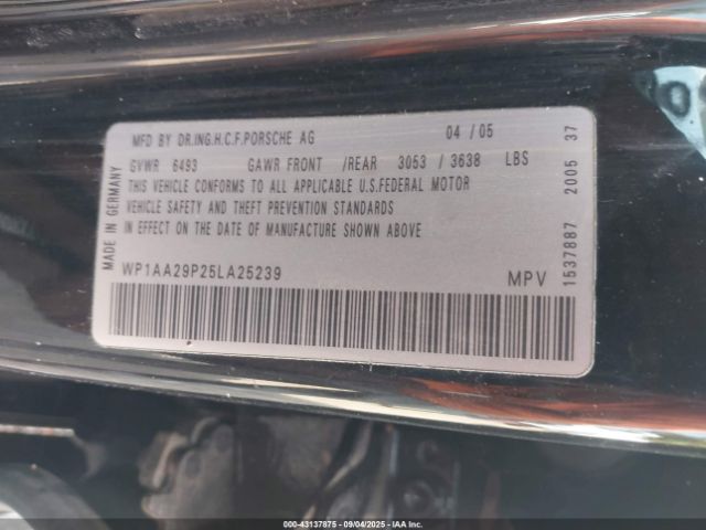 2005 PORSCHE CAYENNE WP1AA29P25LA25339 Photo 8