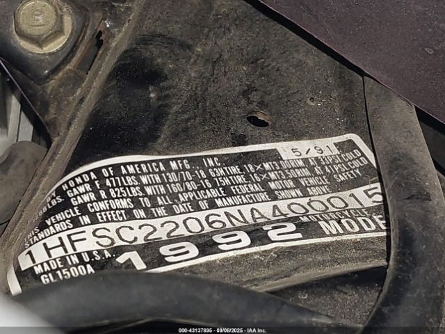 1992 HONDA GL1500 1HFSC2206NA400015 Photo 9