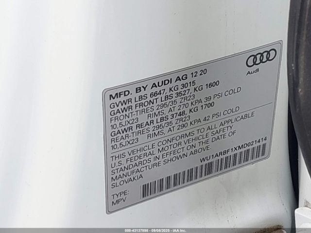 2021 AUDI RS Q8 WU1ARBF1XMD021414 Photo 8