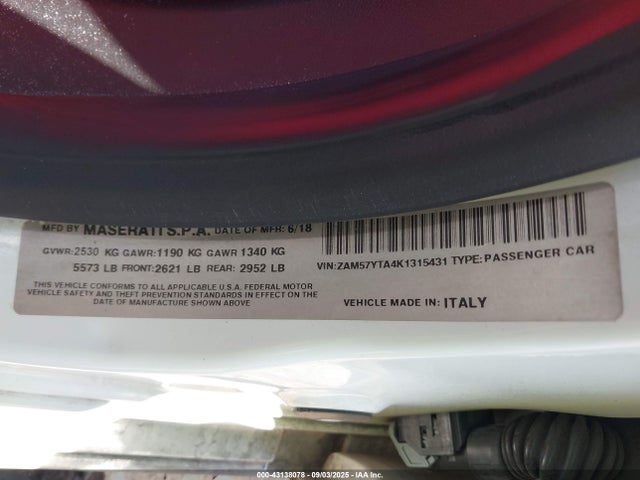 ZAM57YTA4K1315431 Maserati m156e