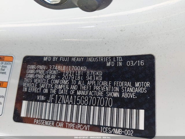 JF1ZNAA15G8707070 Scion fa20