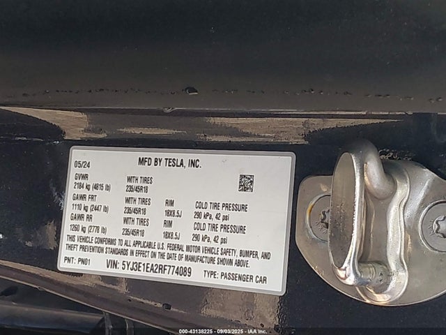 2024 TESLA MODEL 3 5YJ3E1EA2RF774089 Photo 8
