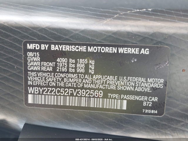 BMW I8 2015 WBY2Z2C52FV392569 Image 9